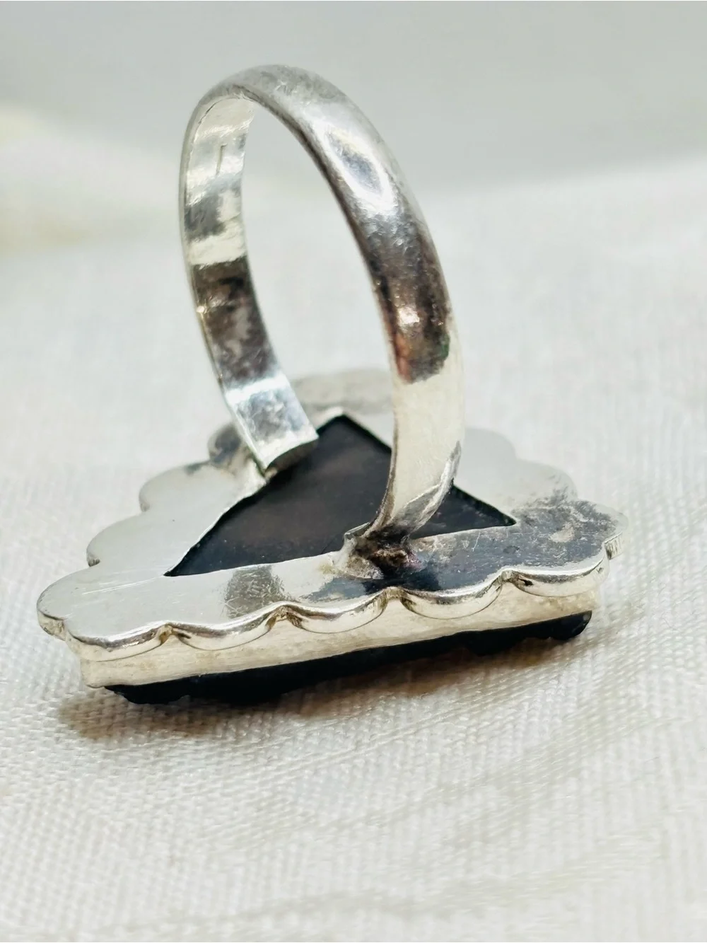 DruzyTriangle Sterling Silver Ring Size 9